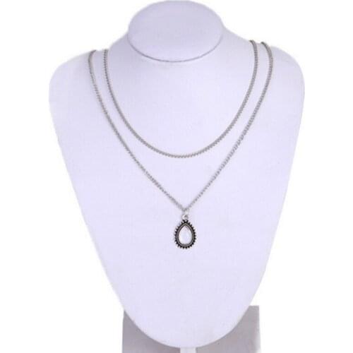 New Jewelry Retro Drop Crystal Pendant Multi Layer Necklace Simple Fashion Wholesale Necklace Women