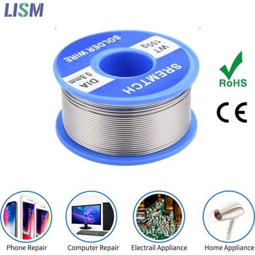 Newest 100g/50g 0.8mm Tin Solder Wires Flux 2.0% Solder Tin Wire Soldering wires Roll No-clean for soldering Tools Welding line