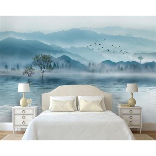 Beibehang Custom wallpaper mural luxury atmosphere mood ink landscape painting TV sofa background wall 3d wallpaper papier peint