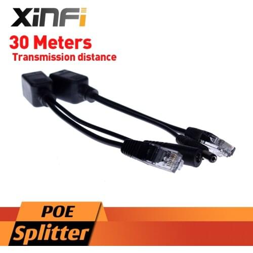Xinfi 1pair POE Splitter Separator Transmitter+POE Receiver For RJ45 Network Cable PoE Splitter & Injector Cable Kit PoE Adapter