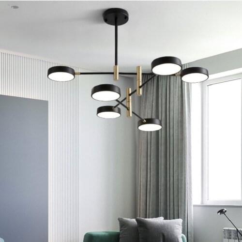 Post Modern LED Pendant Light Nordic Black/White Rotating Shape Pendant Lamp Living Room Bedroom Home Decor Light Fixtures