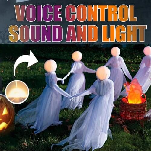 Halloween Decorations Outdoor Large Light Up Holding Hands Screaming Witches Scary Decor For Home Outside Yard Lawn Garden Party