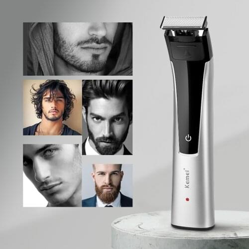 USB Rechargeable KM-629 Baldheaded Hair Clipper Wash Electric Hair Trimmer Cordless Shaver Men Barber Hair Cutting Machine 45G
