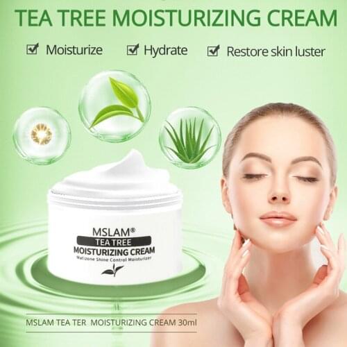MSLAM Tea Tree Moisturize Nourishing Organic Cream Anti-Acne Face Cream Shrink Pores Oil Control Repair Cream Facial Care TSLM2