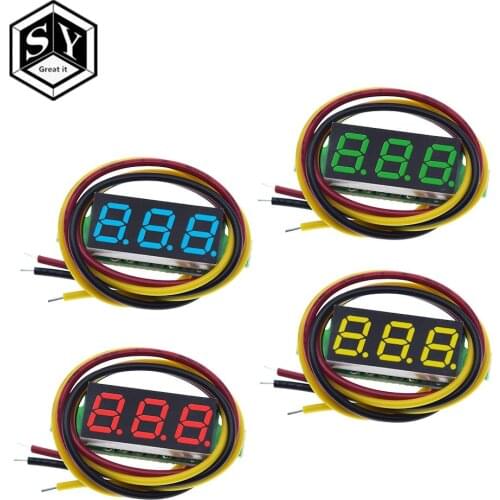 Three line precision DC digital voltmeter head LED digital voltmeter DC4.5V-30V 0.28 Inch Mini Digital Voltmeter 0-100V