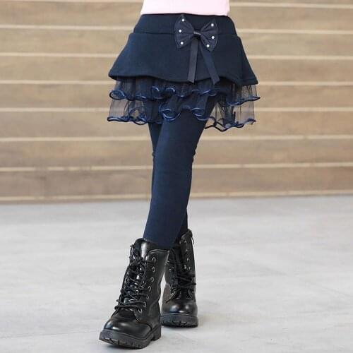 Pearl Lotus Leaf Skirt Baby Clothes Plus Velvet Toddler Children Sweatpants 2020 Kids Trousers Autumn Leggings for Girls Pants