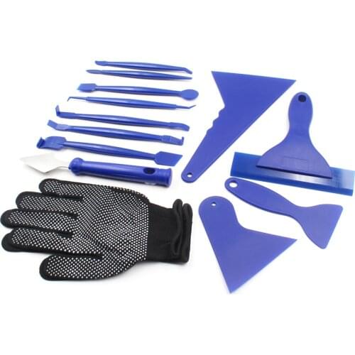 13PCS SET Car Auto Window Film Tint Tool Kit Gloves Vinyl Wrap Film Squeegee Scraper
