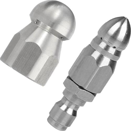 2Pcs G1/4inch M Sewer Jetter Nozzle/ Pressure Drain Hose Nozzle Jetter Hose Nozzle