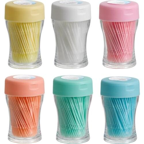 200Pcs Double Head Interdental Brush Toothpick Dental Flosser With Hexagon Box Dental Oral Care Dental Floss 6 Color Tooth Pick