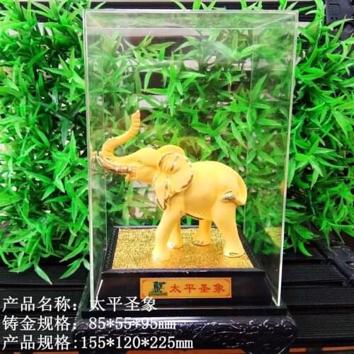 2020 Home Company office business high-grade Decor GOOD LUCK mascot ZHAO CAI gilding gold elephant auspicious ART Statue