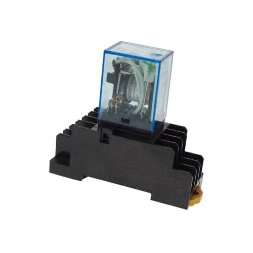 2 x 12/24VDC 5A Coil Power Relay JQX-13F MY3NJ HH53PL 11Pins 3PDT Socket Base