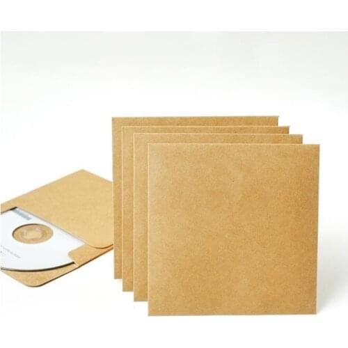 50pcs/lot Square heart Envelopes disc envelope Kraft Paper CD Bag DIY quality package bags wholesale