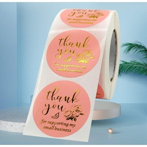 500PCS Big Size Thank You for Supporting My Small Business Order Stickers Seal Labels Decor Your Package Gift Card Ecommerce Bag