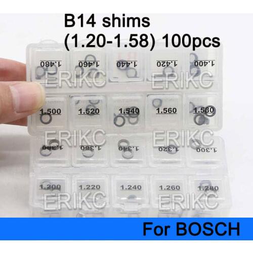 B14 Size 1.20mm-1.38mm Diesel Injector Adjusting Shims B14(1.40-1.58) Common Rail Gasket Repair Washer for 0445110 120 Injectors
