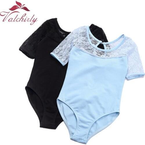 Valchirly Cute Girls Leotard Ballet Dress Short Sleeves Laces Leotard Dance Wear Ballet Dress