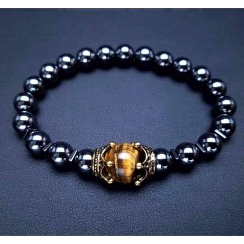 Bracelet For Man And Women Natural Stone Bead Buddha Bracelet chakra Lava Stone Crown Based Stone String Bracelets Jewelry Gift