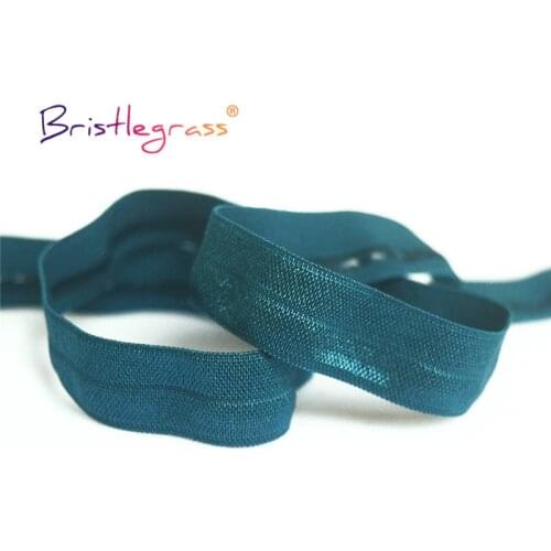 BRISTLEGRASS 50 100 Yard by Roll 5/8" 15mm Silicone Print Gripper Shiny Fold Over Elastics FOE Spandex Band Tape Wig Sewing Trim