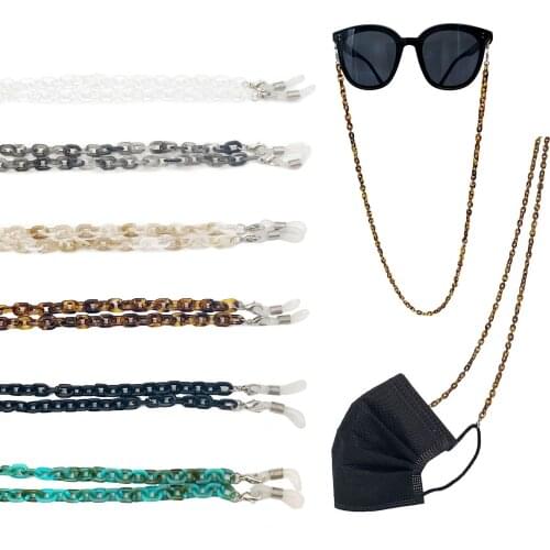 75cm Hot Sale 6mm Fine Acrylic Chain Imitation Sheet Mask Glasses Dual-use Lanyard High Permeability Spray Paint Glasses Chain