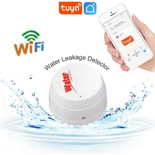 Wifi Water Detector Leakage Sensor Alarm Security Leak Detector Sound Tuya Smart Life APP Flood Alert Water Tank Overflow Alarm
