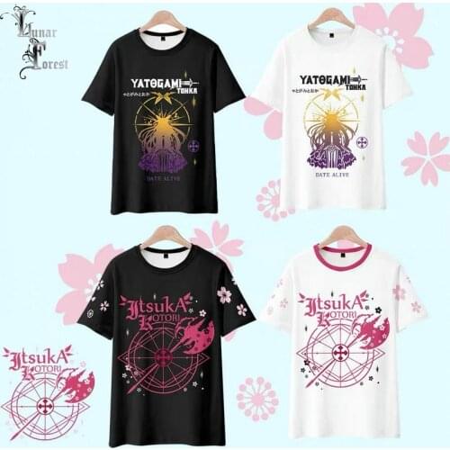 DATE A LIVE 3D Printing T-shirt Summer Fashion Round Neck Short Sleeve Popular Japanese Anime Game Streetwear Plus Size