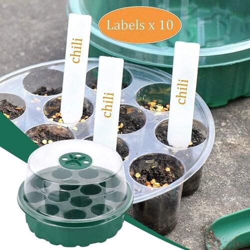 Hot Trays Plant Kit Clear Seeding Starter Tray with Dome Humidity Adjustable Plant Tags and Hand Tool
