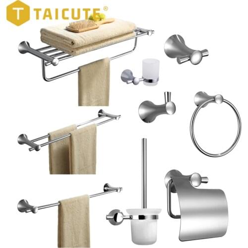 JOYFAN Q Bathroom Towel Rack Shelf with Bar Wall Mount Toilet Paper Holder Towel Ring Coat Jacket Hook Bath Accessories Set