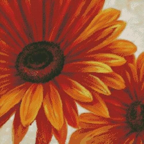 Red Chrysanthemum Plant Flowers Top Quality Embroidery Needlework 14CT Unprinted Cross Stitch Kits DIY Arts Handmade Decor