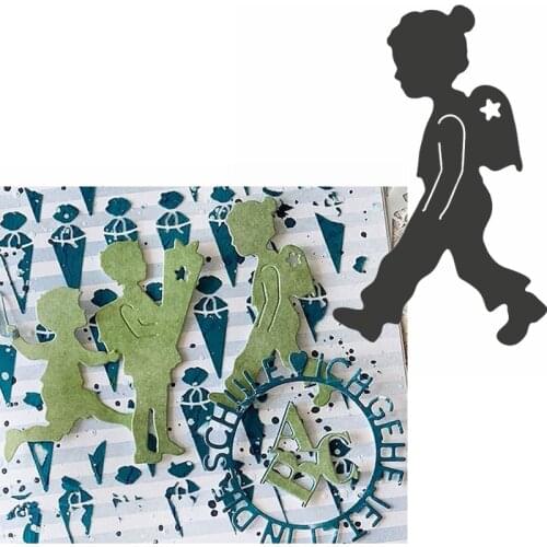 Cool Girl Go To School Metal Cutting Die Girl&Schoolbag Die Cuts For Card Making DIY Album Decoration New 2019 Crafts Cards