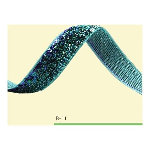 3/4inch" Headband Ribbon Metallic Velvet Ribbon Pastel Green Sparkle Ribbon