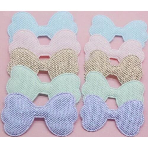 Two size bowknot Padded Appliques For hair Clip Accessories DIY Kid patches