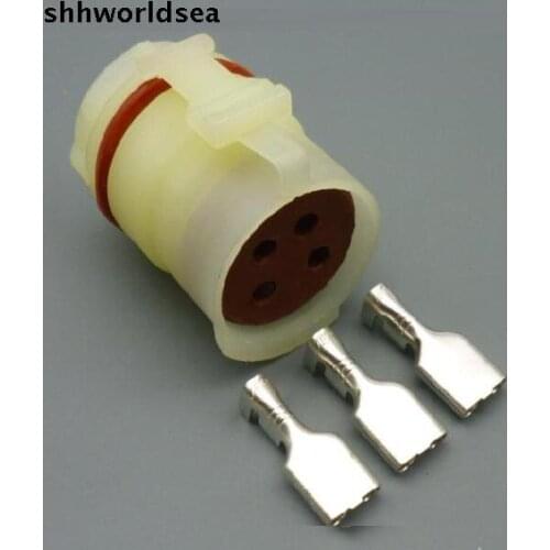 Shhworldsea 5/30/100sets 4PIN 6.3mm kit auto plastic wire connector