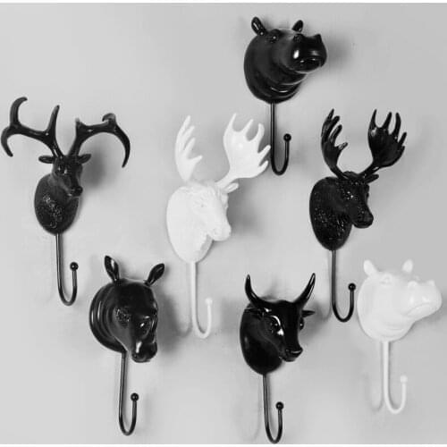 AMERICAN COUNTRY CAFE BAR SHOP WALL THREE-DIMENSIONAL ANIMAL HEAD WALL DECORATIVE HANGING HOOK HOOK CREATIVE PERSONALITY