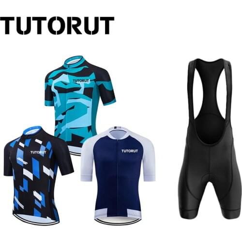 TUTORUT Cycling Clothing Jersey Short Sleeve Quick Dry Mountain Bicycle Clothes Breathable Bike Shirts With Silicone Anti-slip