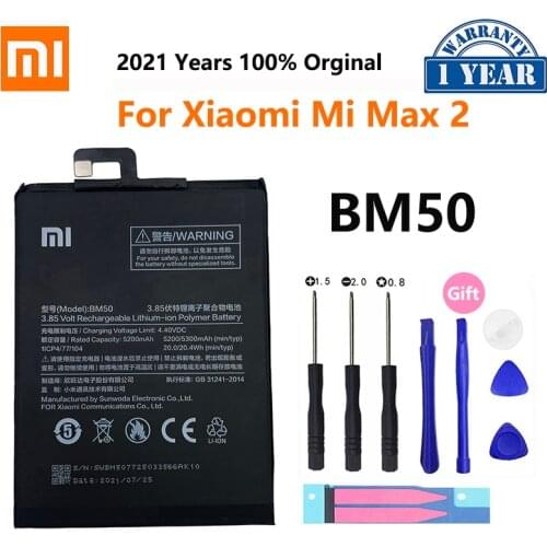 Xiao Mi Original Phone Battery BM50 For Xiaomi Max 2 Max2 MiMax2 High Quality 5200mAh Phone Replacement Batteries