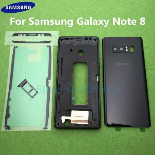 For Samsung Galaxy Note 8 N950 N950F Middle Front Frame Full Housing Rear Case Bezel Holder Frame Note8 Back Glass Cover door