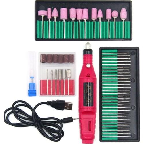 Professional Manicure Nail Drill Bits Set Nail Electric Machine Drill Mini Removing Gel Polish Nailfile Nail Sander Pedicure USB