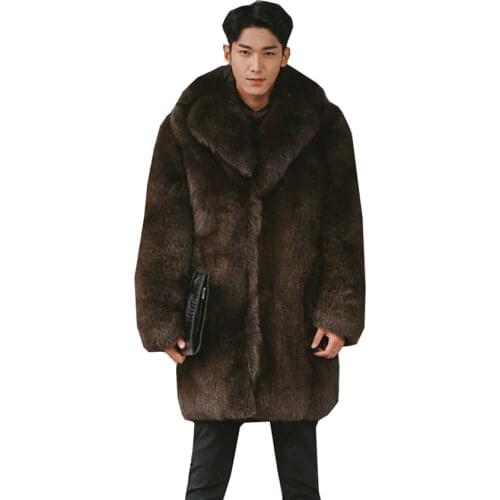 Popular mens fur coats imitation of fox fur coat in the long mens fur fur coat mens fur body mink fur mink coat jacket