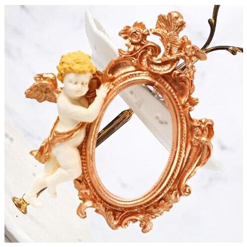 Silicone mold Classic European Style Angle with Photo Frame Decorative Chocolate fondant cake molds DIY Artwork Resin Clay Mold
