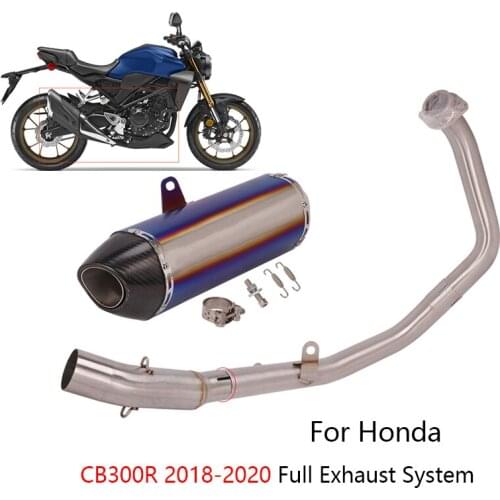Slip-on Exhaust System for Honda CB300R 2018-2020 Motorcycle Front Mid Link Pipe 51mm Muffler Escape No Db Killer Carbon Fiber