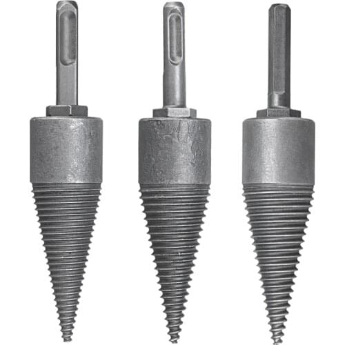 Firewood Split Drill Bit Electric Hammer Log Wood Splitter Splitting Electric Drill Cone Square Round Hex Shank Drill Bit