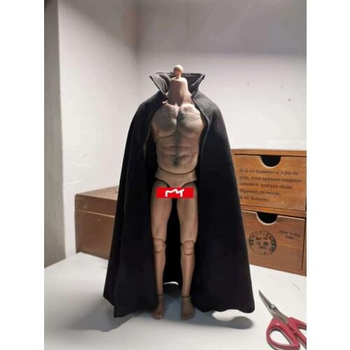1:6th Figure Accessory Black Cloak Cape With wire For 12" Male Doll