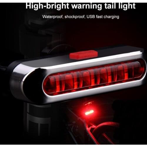 Bicycle Taillights USB Rechargable Bicycle Rear Light Mountain Bike Night Safety Warning Light 5LED Waterproof Cycling Taillight
