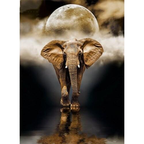 Yujohom Diy Diamond Mosaic Elephant Diamond Painting by Number Full Drill Square Diamond Embroidery Sale Animals Hobbies Crafts