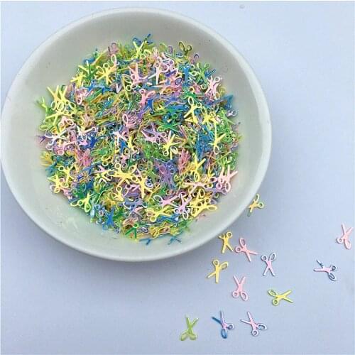 10g/Pack Mixed Colors 7mm Scissors Shape Loose Sequins Paillettes Nails Art Manicure Material,Wedding Decoration Confetti Craft