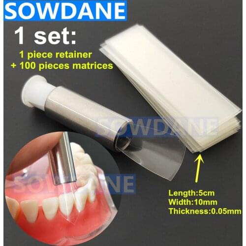 100pcs/box Dental Teeth Crown Transparent Dental Orthodontic Sectional Contoured Matrice Dental Strips Cervical Matrices Matrix