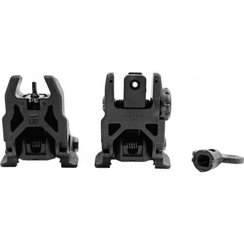 2021 Upgrade Version Polymer Front and Rear Sight Flip Up Backup For Keymod or Mlok Handguard 20mm Rail