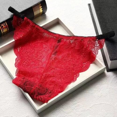 2021Womens Sexy Transparent New Lace Traceless Briefs, Fashionable Cotton Comfortable And Breathable Low Waist Girls Underwear