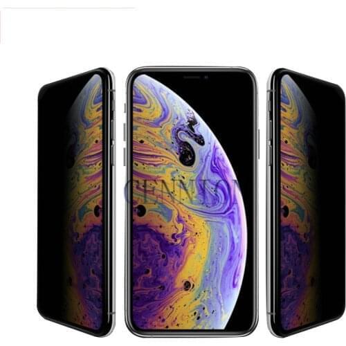 Anti-Spy Privacy Full Cover 9H Tempered Glass Silk Screen Protector for iPhone X Xs Max Xr 8 7 6 Plus 100pcs no retail packaging