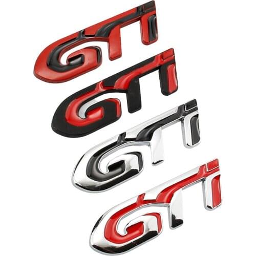 Car 3D Metal GTI Logo Decals Stickers For Peugeot 308 206 207 408 508 RCZ 208 3008 2008 4008 Car Trunk Body Badge Emblem Sticker