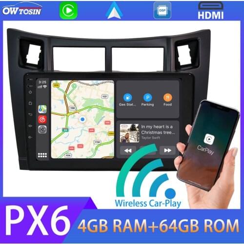 Car Android 10.0 Multimedia Player for Toyota Yaris 2005 2006 2007 2008 2009 2010 2011 GPS Radio DSP 5*USB DAB Wireless Carplay